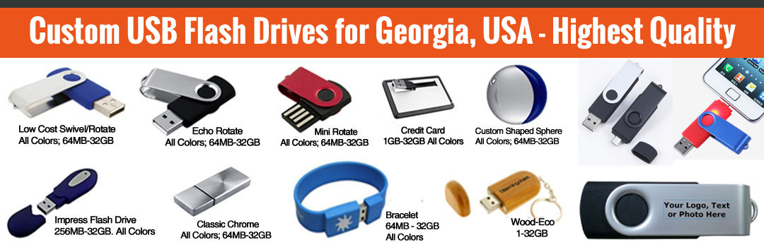 Custom USB flash drives for Georgia Custom USB flash drives for Georgia, USA